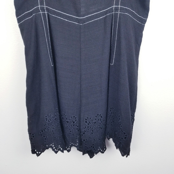 Zara Short Black Jumpsuit with Topstitch Lace Romper NWT, size Small - Picture 9 of 14